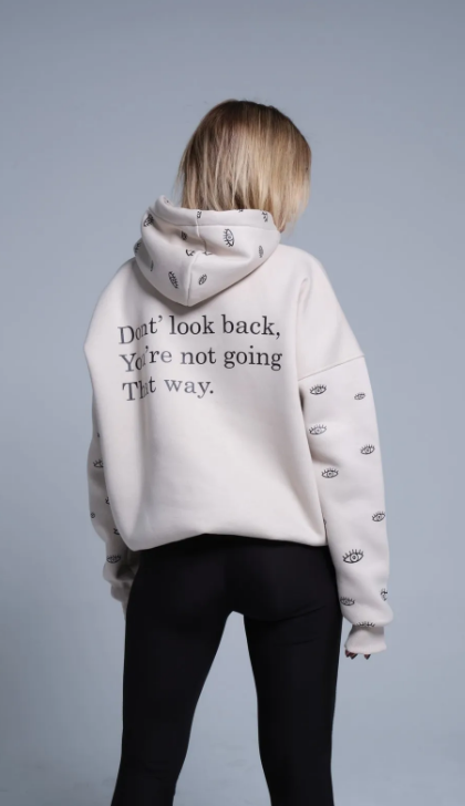 Bej Oversıze Eye Sweatshırt