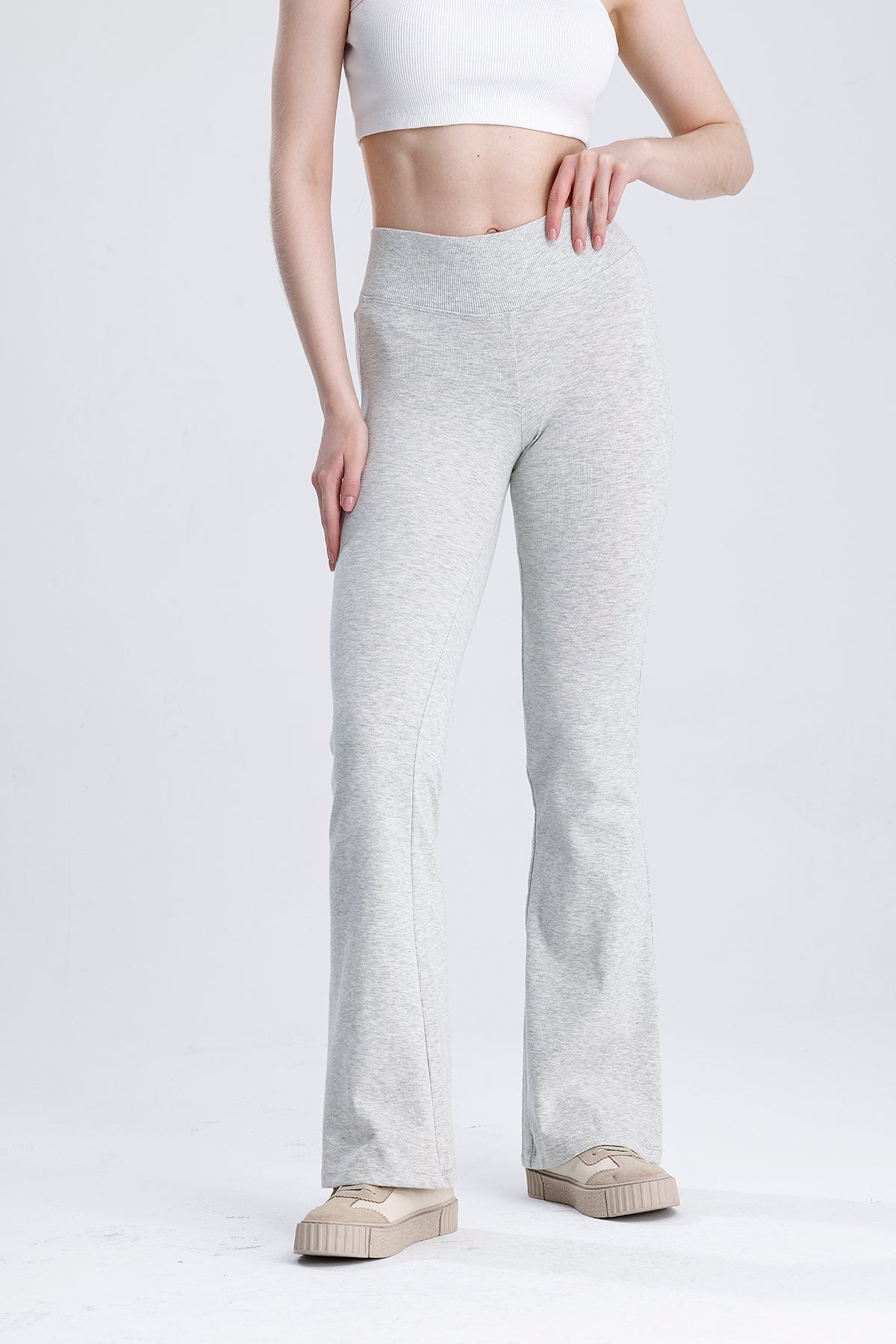 Beli fitilli İspanyol paça pantolon