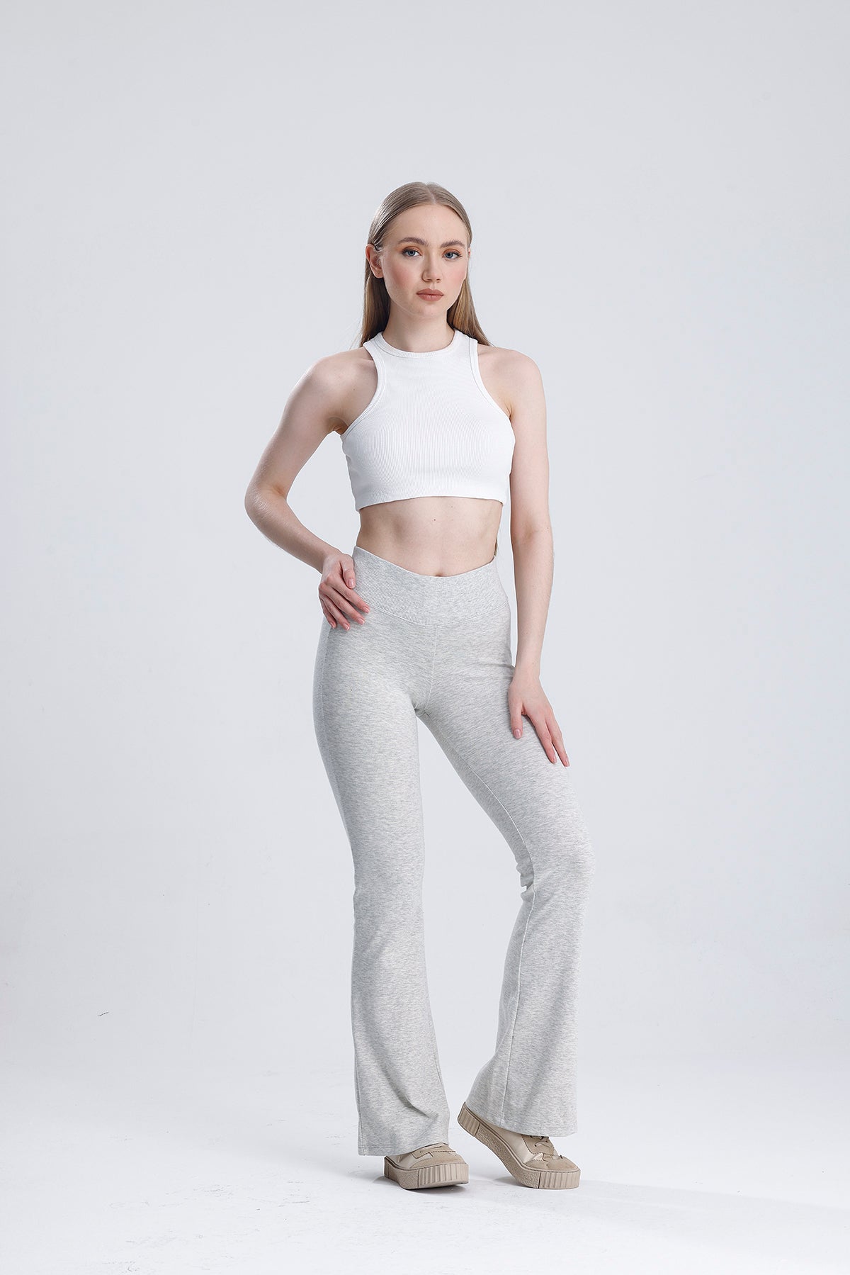 Beli fitilli İspanyol paça pantolon