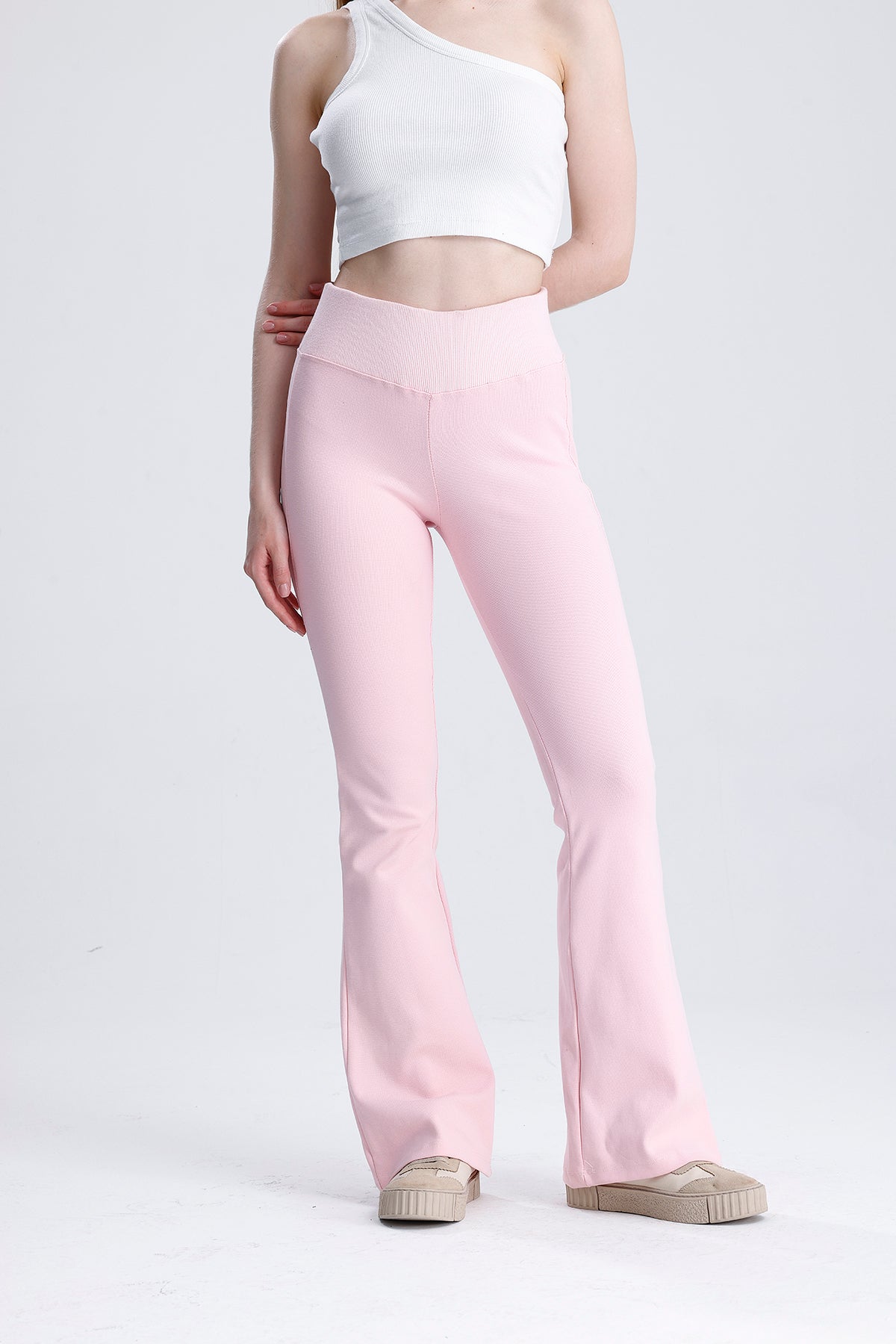 Beli fitilli İspanyol paça pantolon