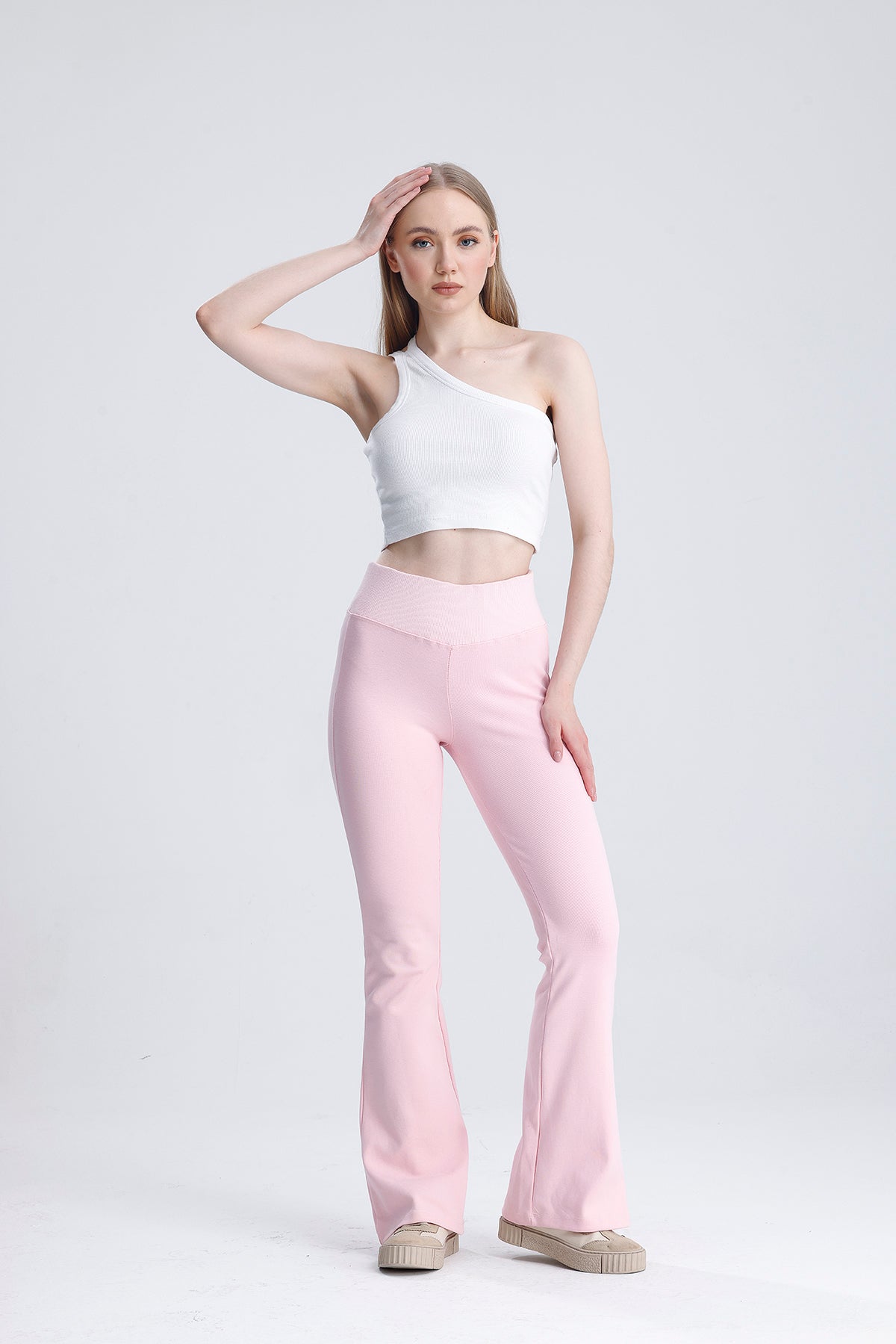 Beli fitilli İspanyol paça pantolon