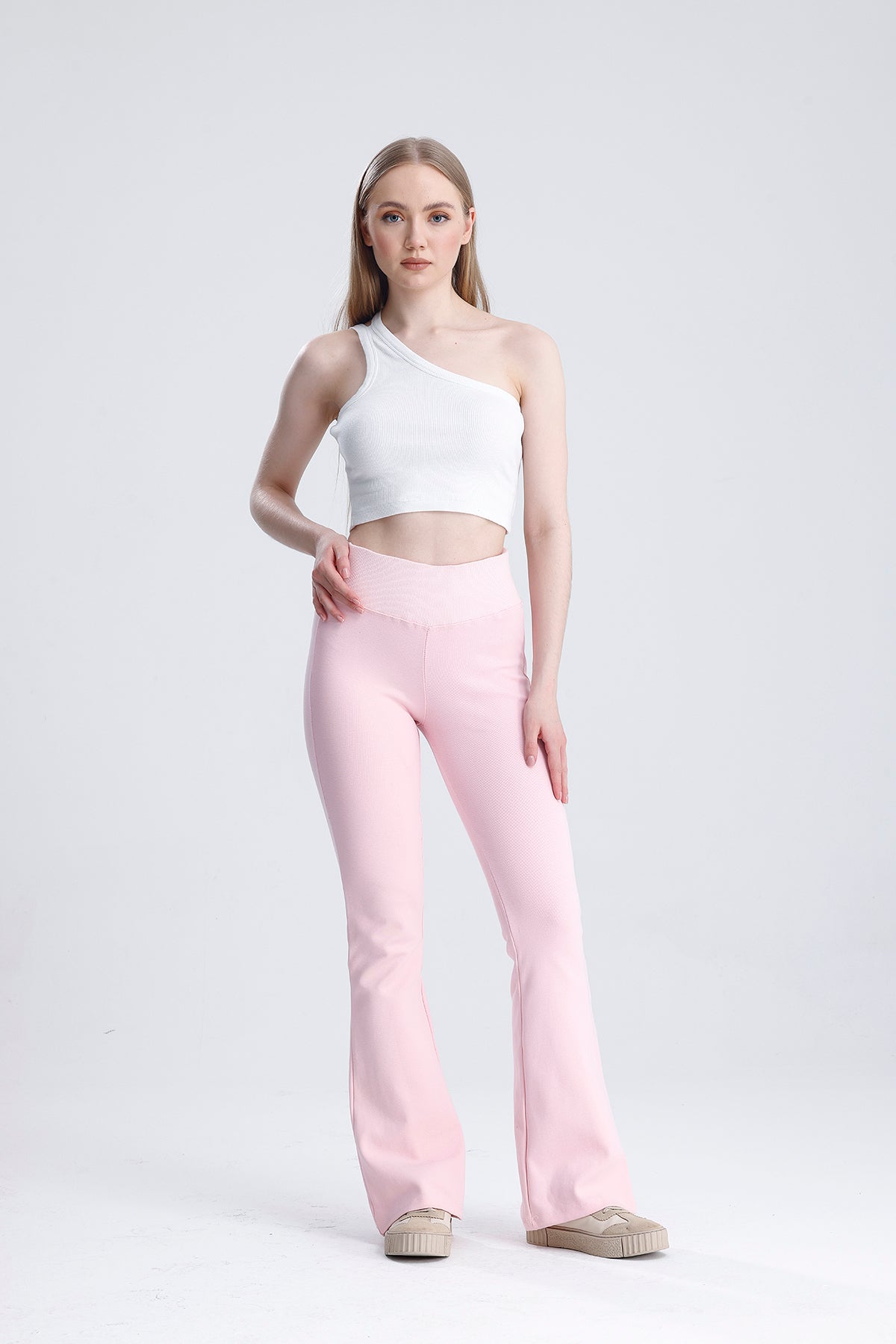 Beli fitilli İspanyol paça pantolon