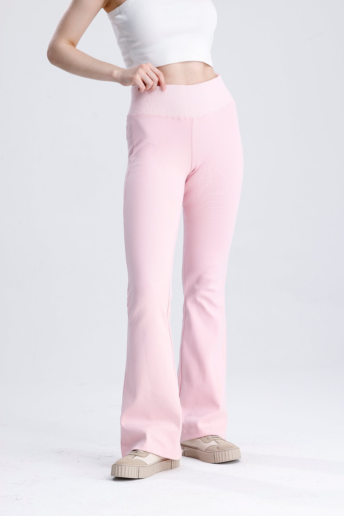 Beli fitilli İspanyol paça pantolon