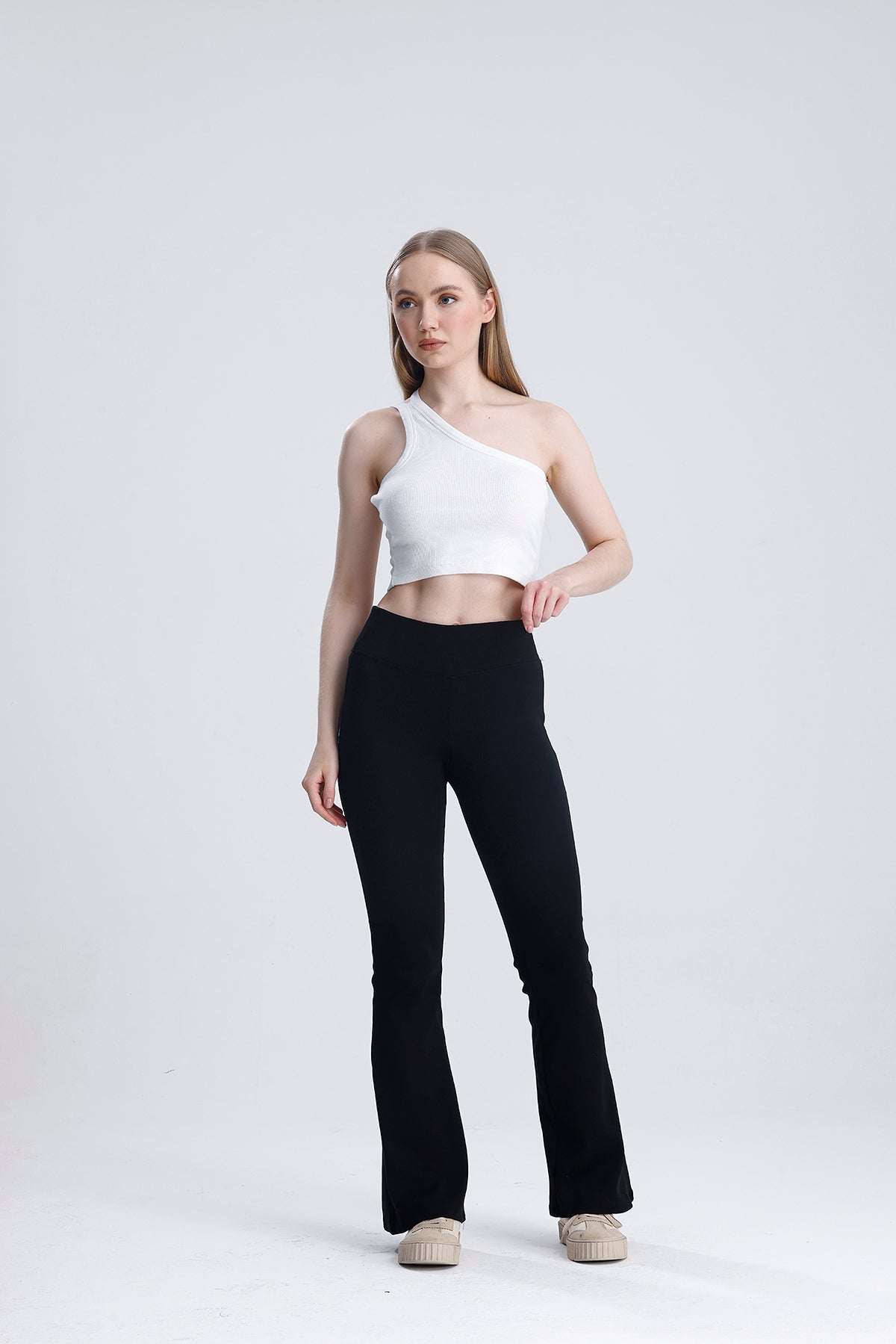 Beli fitilli İspanyol paça pantolon