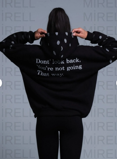 Siyah Oversize Eye Sweatshirt