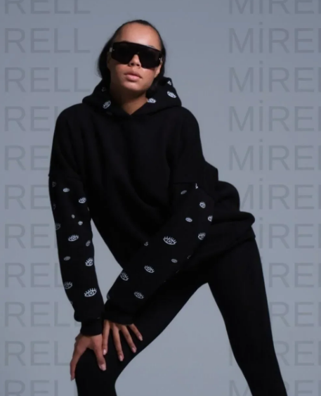 Siyah Oversize Eye Sweatshirt